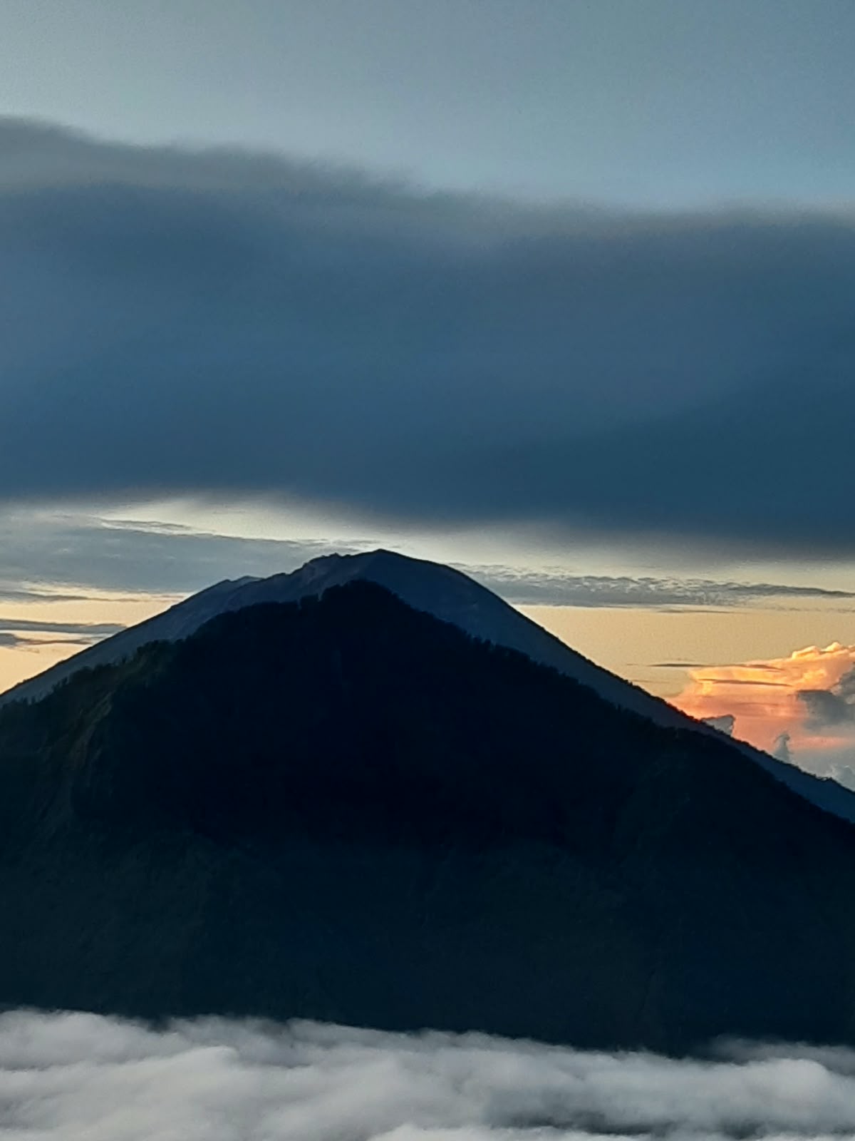 Mount Batur crater rim at sunrise